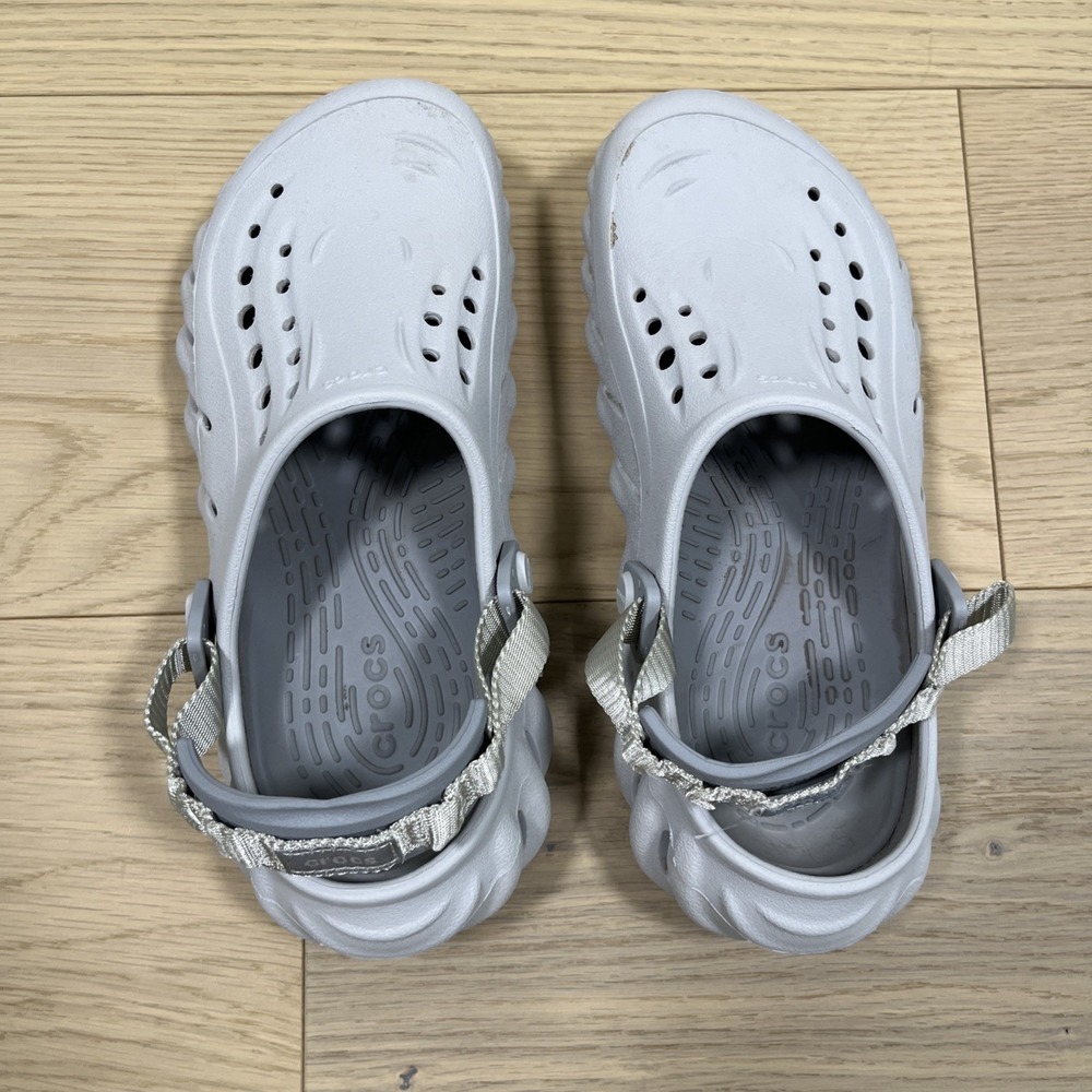 CROCS ECHO CLOG UNISEX SHOES SZ USA (M 6)(W 8)STYLE 207937 GRAY PRE OWNED.L44 - Picture 3 of 6